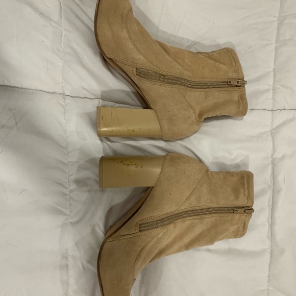 ASOS Tan Sock Heeled Sock Booties - Picture 3 of 3
